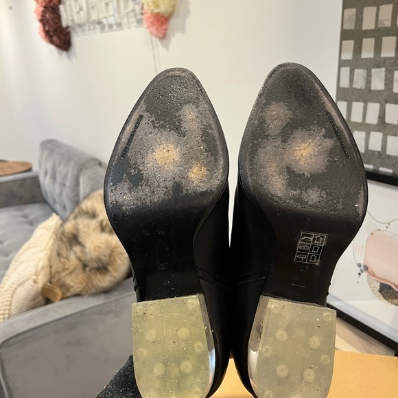 Alexander Wang black leather booties with a clear block heel Size 7 - Picture 8 of 11